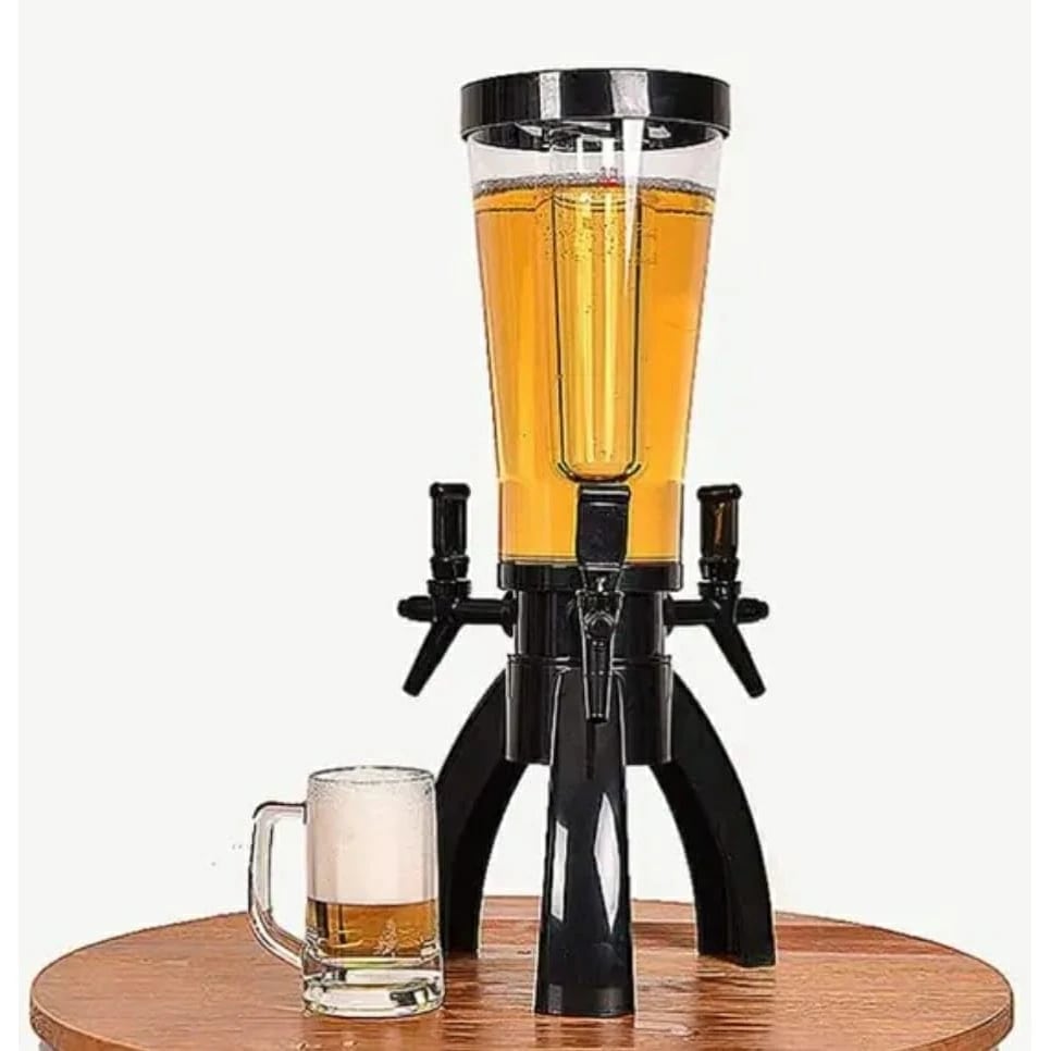 Beer Tower with 3 Taps & Ice Tube - 3L | Black — view 3