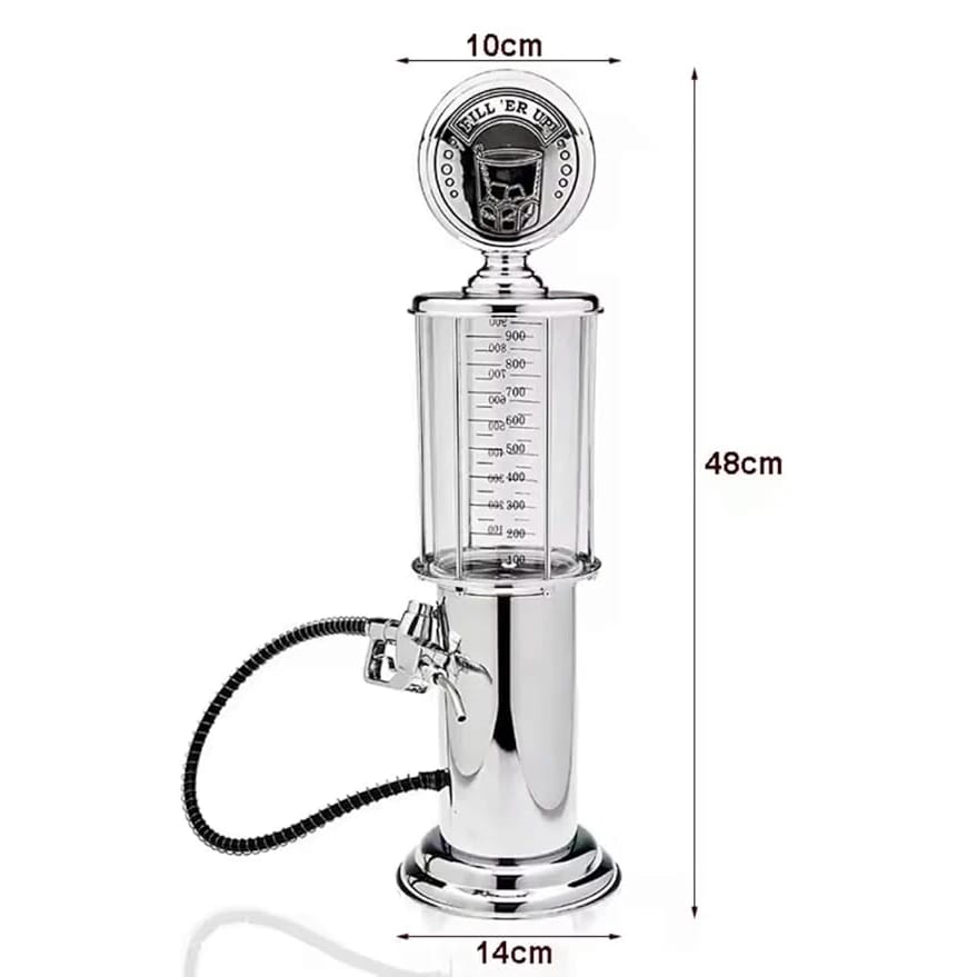 Plastic Bar Butler Liquor Pump Dispenser - 1L | Silver — view 2