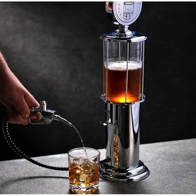 Plastic Bar Butler Liquor Pump Dispenser - 1L | Silver — view 3