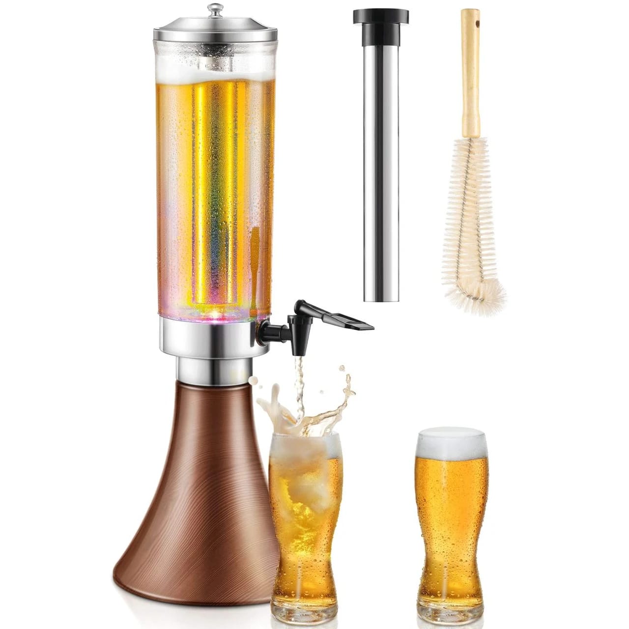 Beer Tower with SS Gel Based Ice Tube & LED Lights - 3L — view 3
