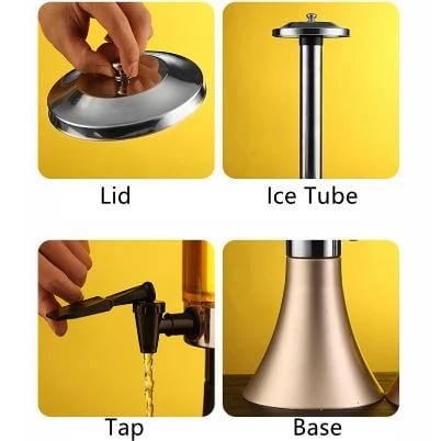 Beer Tower with SS Gel Based Ice Tube & LED Lights - 3L — view 4