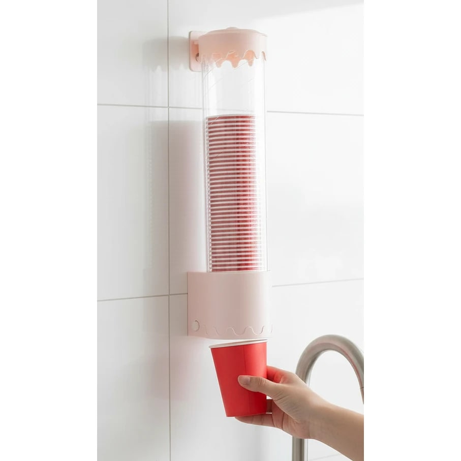 Plastic Mountable Paper Cup Holder/Dispenser — view 3