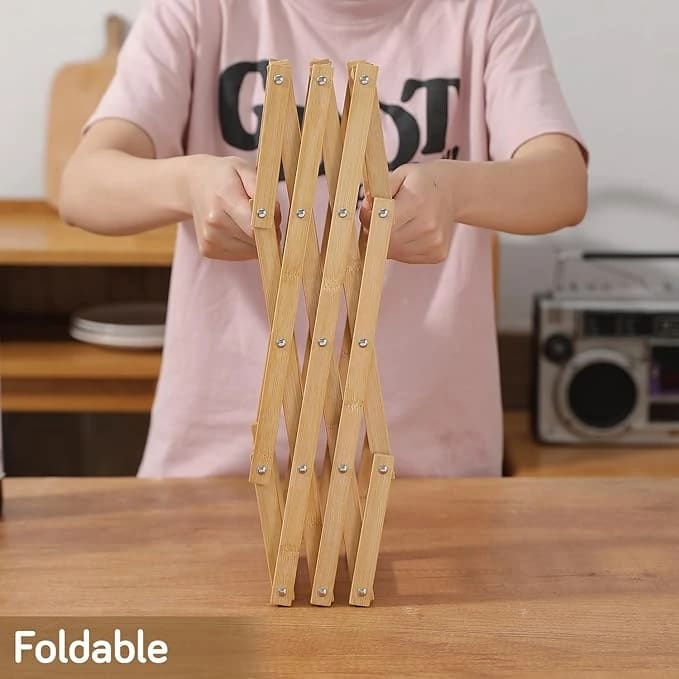 Wooden Foldable Bamboo Wine Holder — view 4