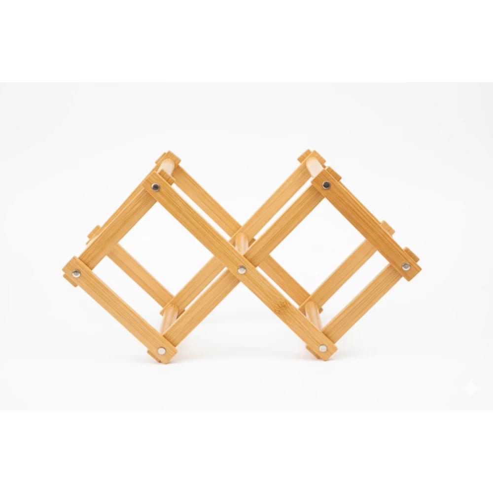 Wooden Foldable Bamboo Wine Holder