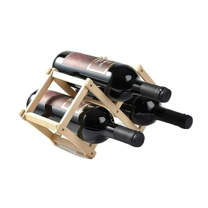 Wooden Foldable Bamboo Wine Holder — view 3
