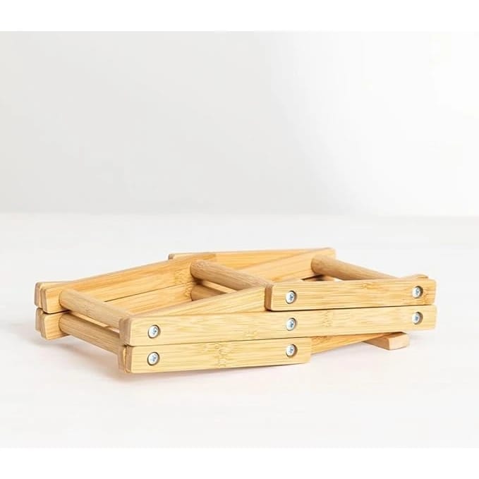 Wooden Foldable Bamboo Wine Holder — view 6