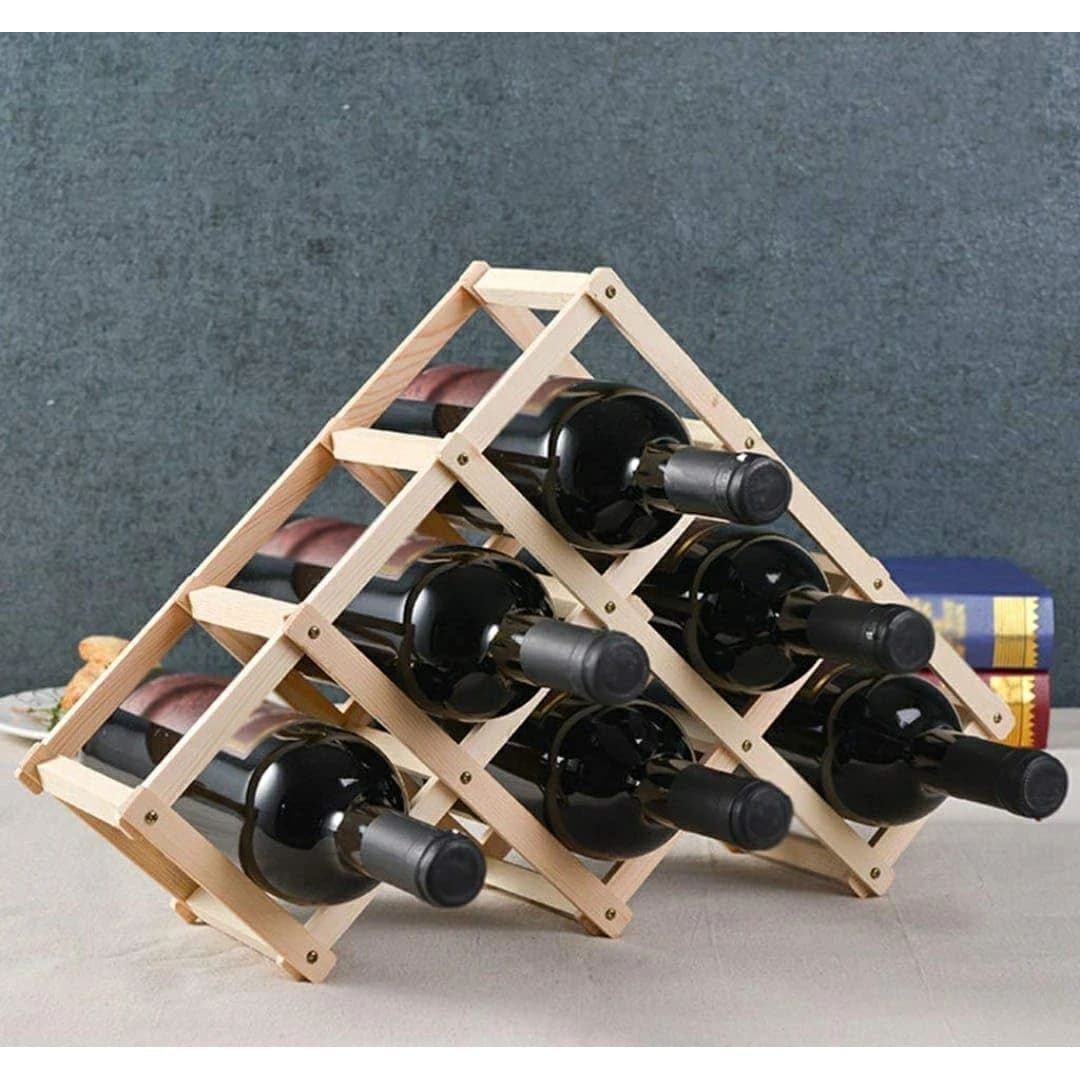 Wooden Foldable Bamboo Wine Holder — view 8