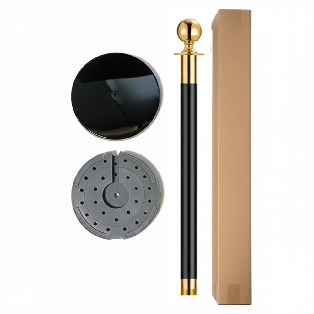 Spare for Queue Manager - Black + Golden Pole with Top Ball | Single pc Box Packing — view 5