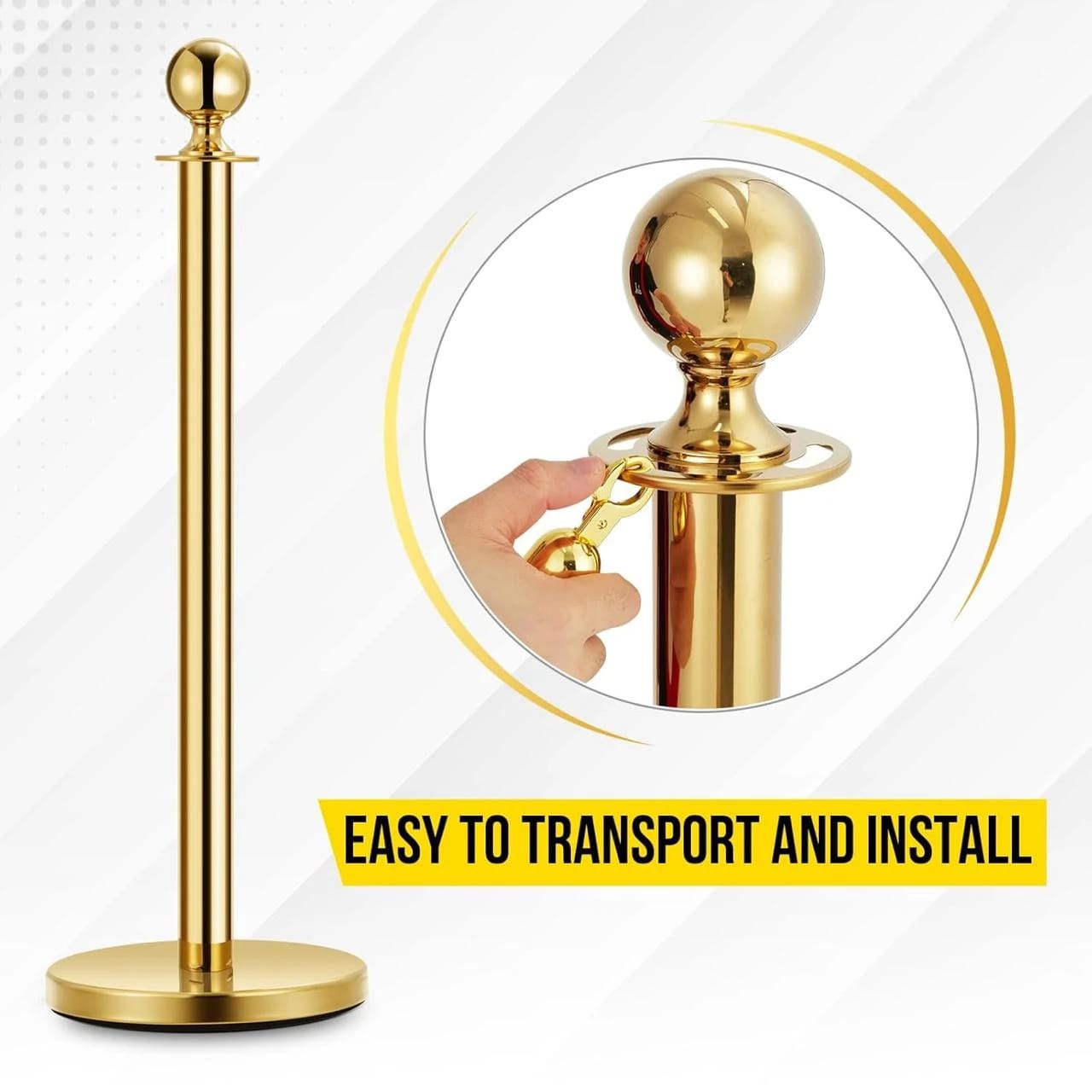 Spare for Queue Manager - Golden Pole with Top Ball | Single pc Box Packing — view 4