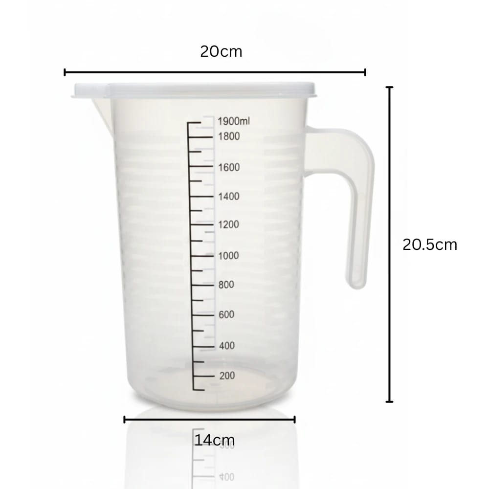 Virgin Plastic Jugs with Measurements + Lid — view 2