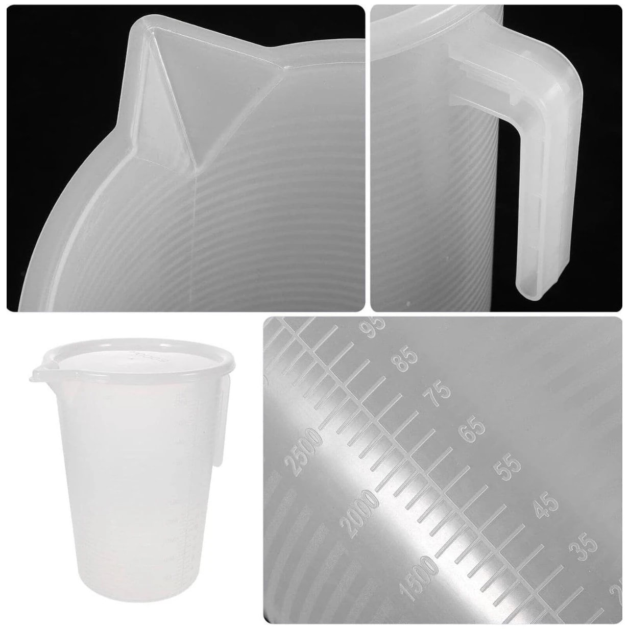 Virgin Plastic Jugs with Measurements + Lid — view 6