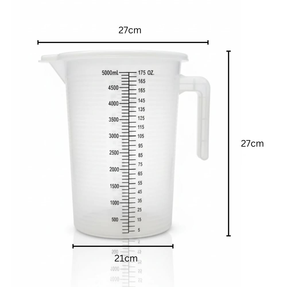 Virgin Plastic Jugs with Measurements + Lid — view 2