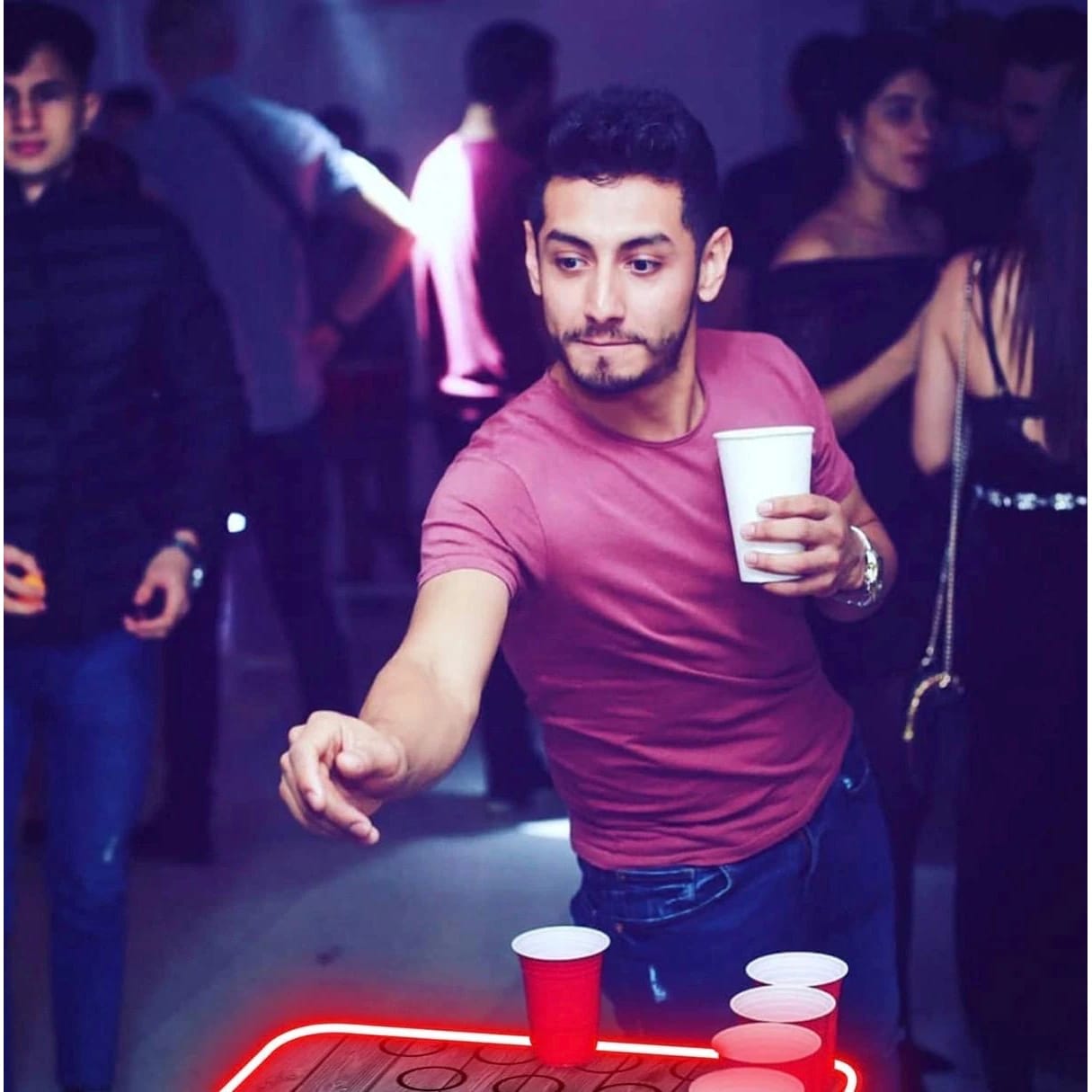 Beer Pong Table with LED Lights - Foldable | Portable | Adjustable Height — view 4
