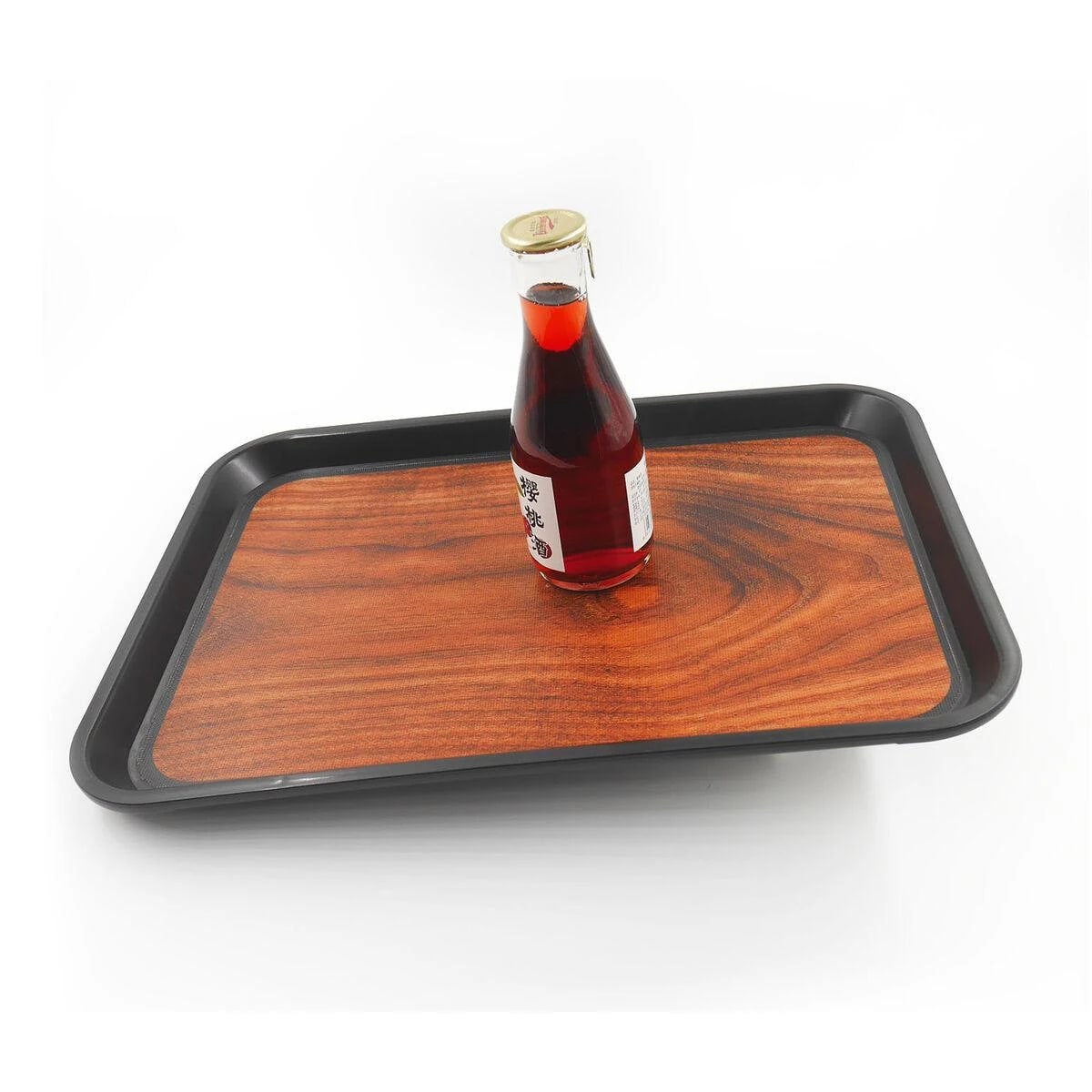 Anti Skid Tray - Heavy | Rectangle | Wooden Finish with Side Ears — view 3
