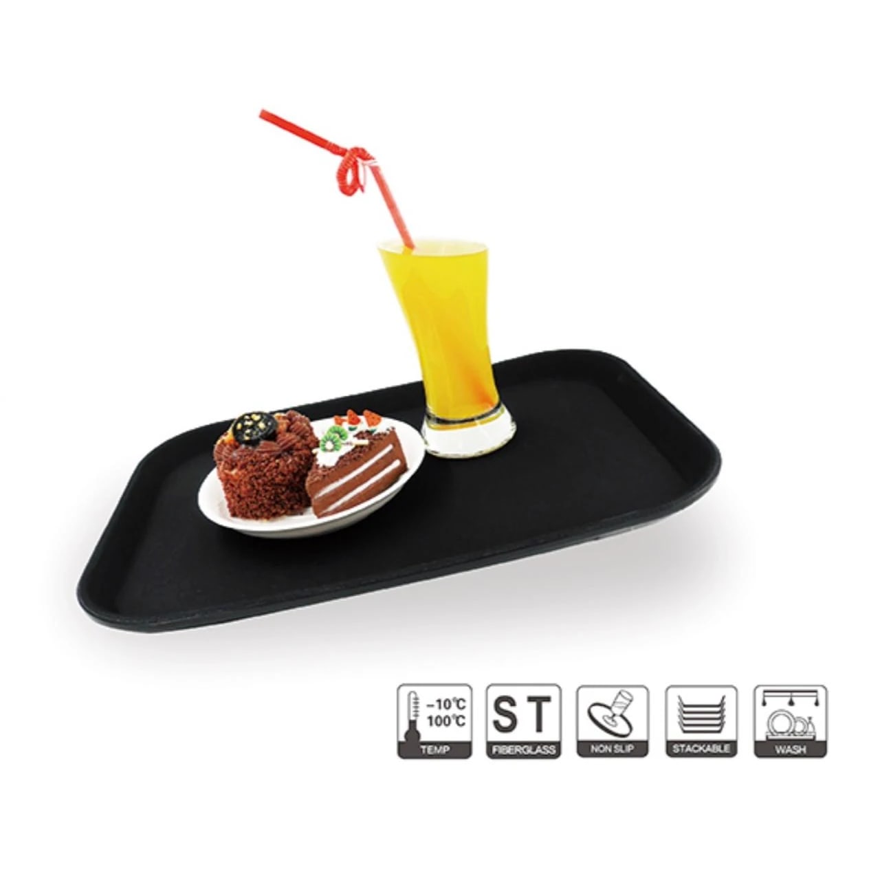 Anti Skid Tray - Regular | Rectangle | Black | 12 x 16" — view 4