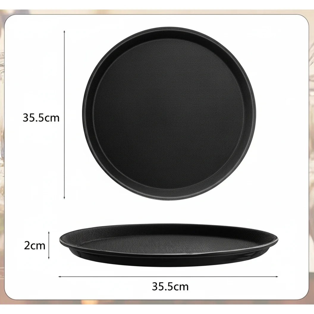 Anti Skid Tray - Regular | Round| Black | 14" — view 2
