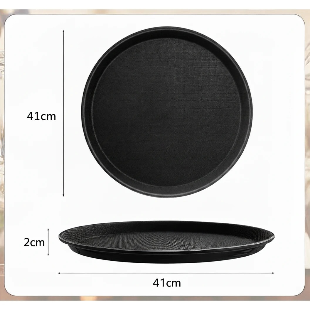 Anti Skid Tray - Regular | Round| Black | 16" — view 2