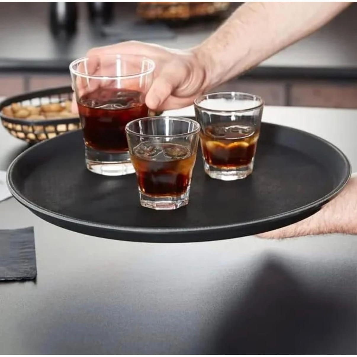 Anti Skid Tray - Regular | Round| Black | 16" — view 3