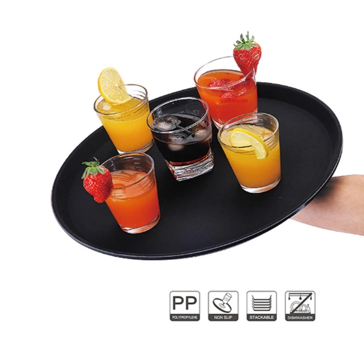 Anti Skid Tray - Regular | Round| Black | 16" — view 5