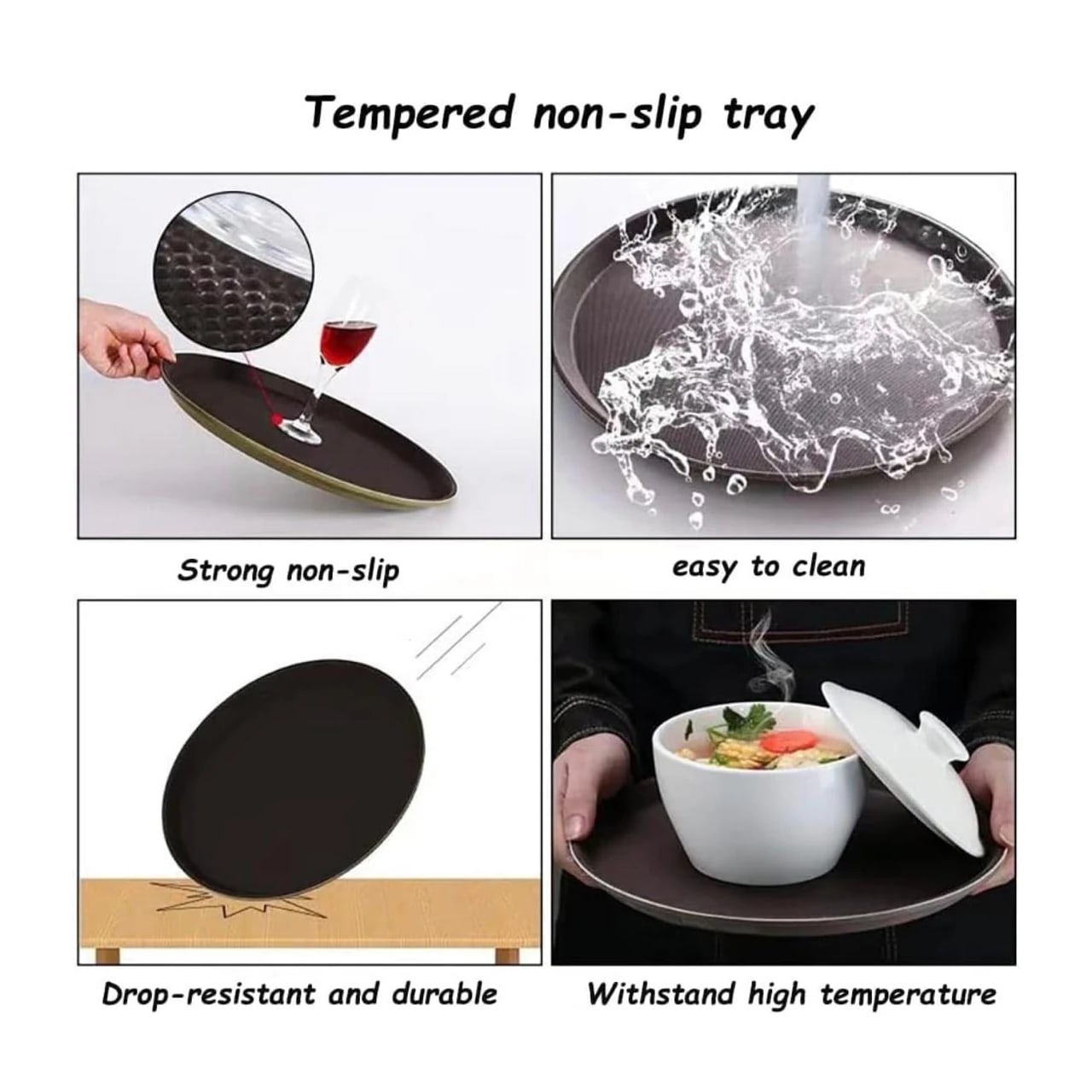 Anti Skid Tray - Regular | Round| Black | 16" — view 8