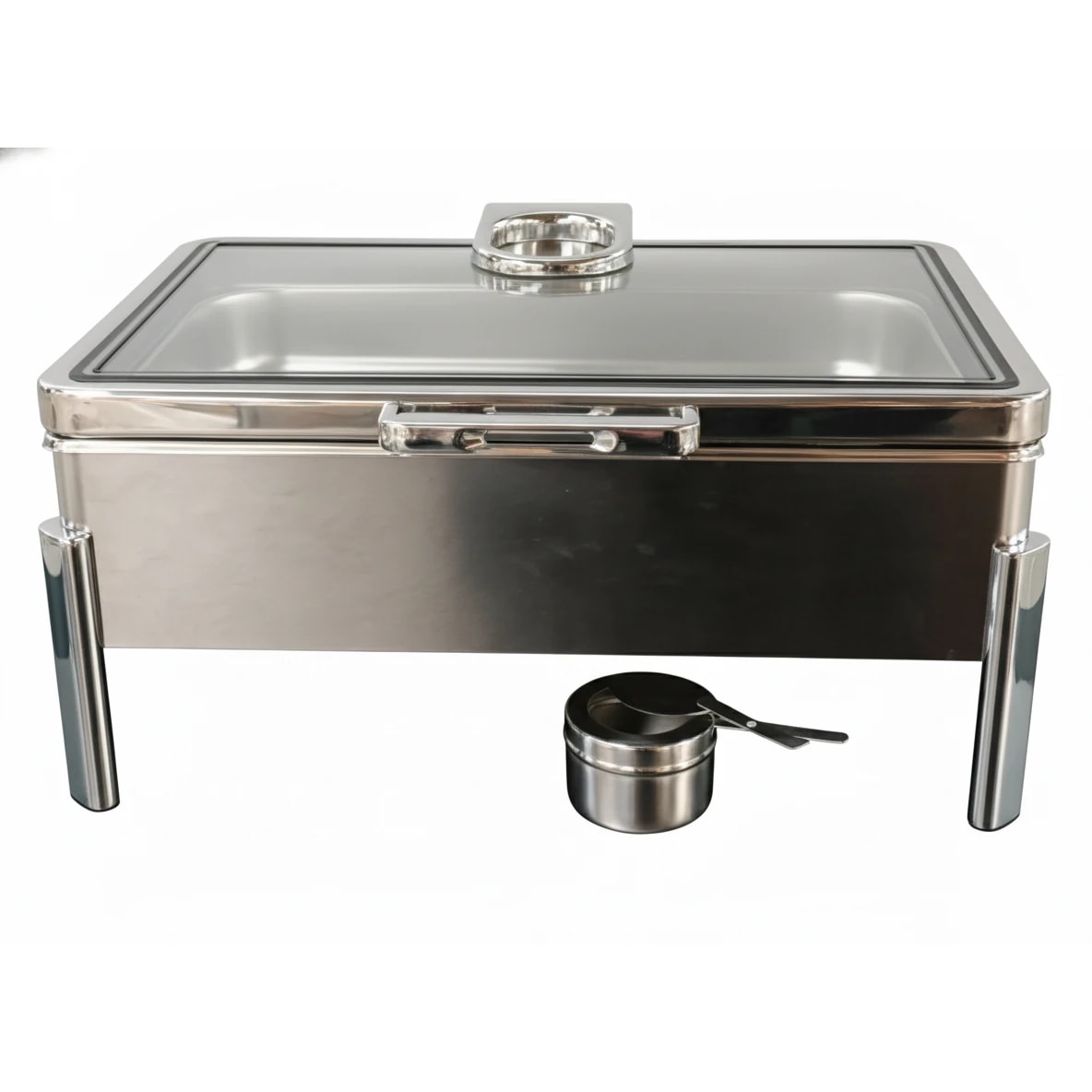 Chafing Dish Rectangle 9L with Gel Based Heating + Transparent Lid + Hydraulic Soft Close (GN Pan of 65mm) — view 5