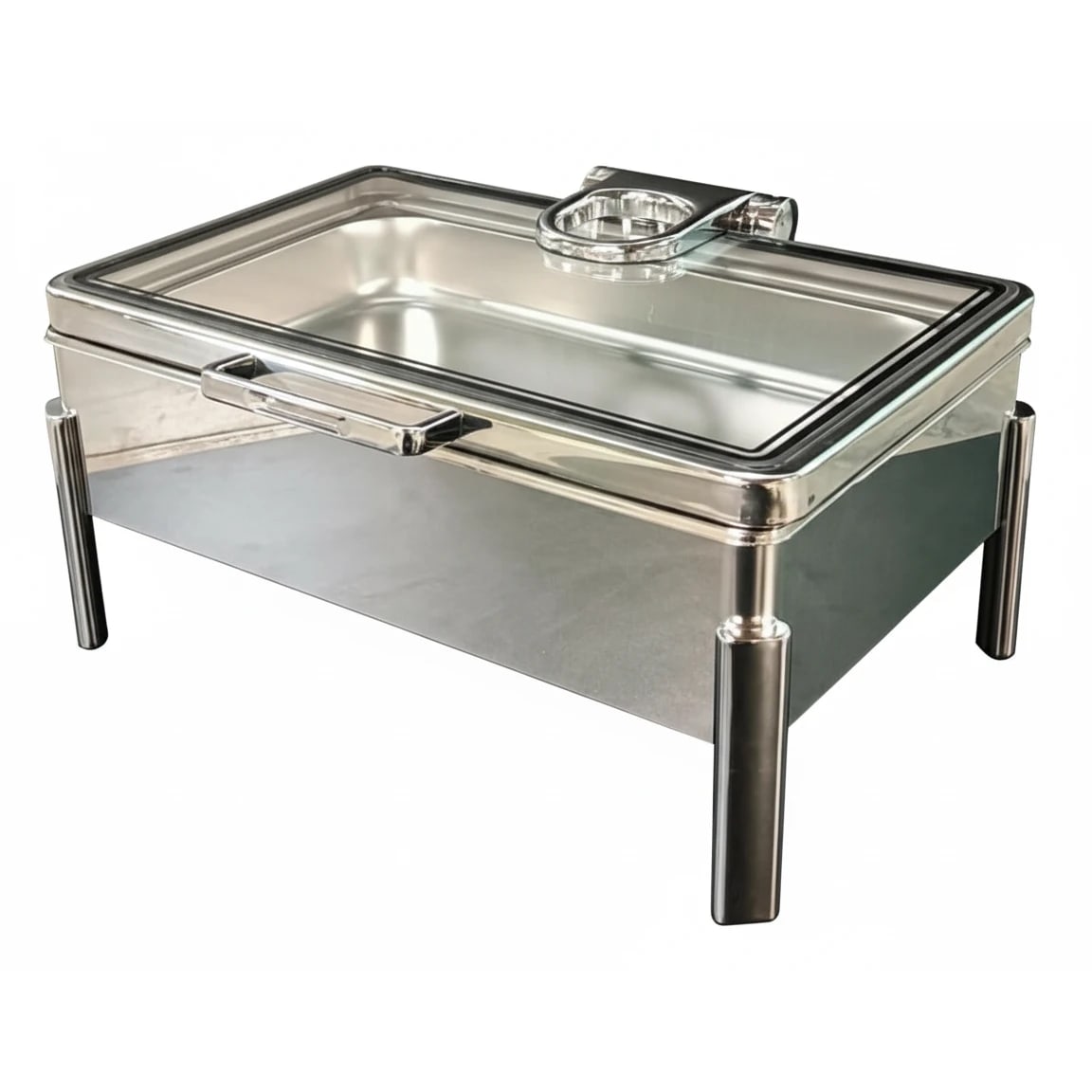 Chafing Dish Rectangle 9L with Gel Based Heating + Transparent Lid + Hydraulic Soft Close (GN Pan of 65mm) — view 6