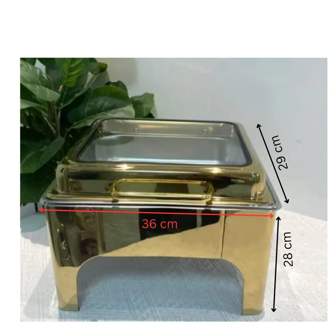 Chafing Dish Square 6L with Gel Based Heating + Transparent Lid + Hydraulic Soft Close (1 GN Pan of 2/3 65mm) — view 2