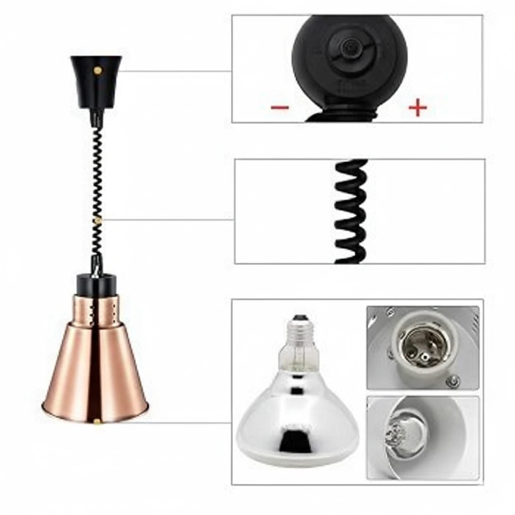 Electric Food Lamp Warmer - V Shaped Hanging Model — view 6