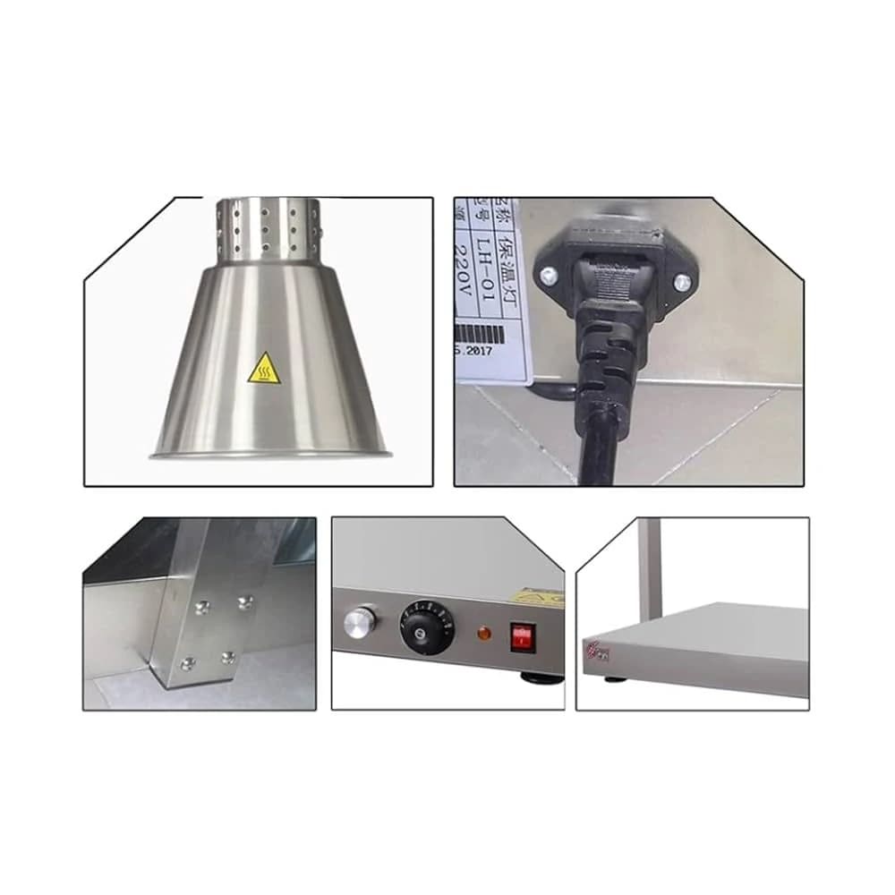 Electric Food Lamp Warmer - Single Head | Top + Bottom Heating — view 9
