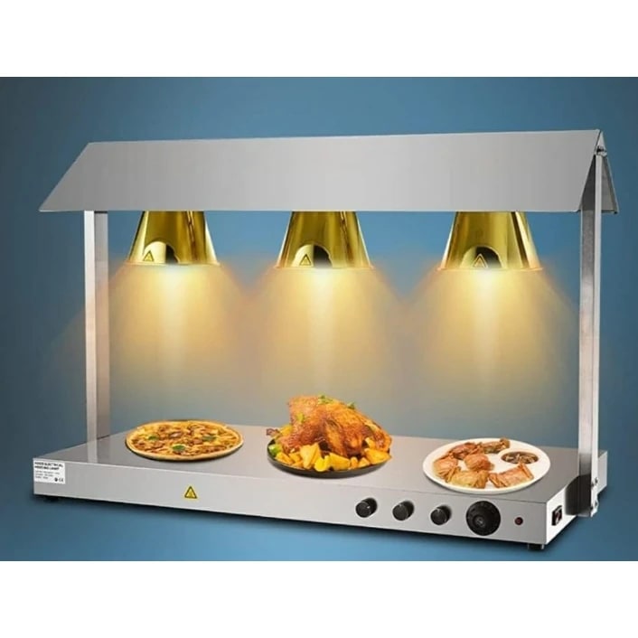 Electric Food Lamp Warmer - Triple Head | Top + Bottom Heating — view 4