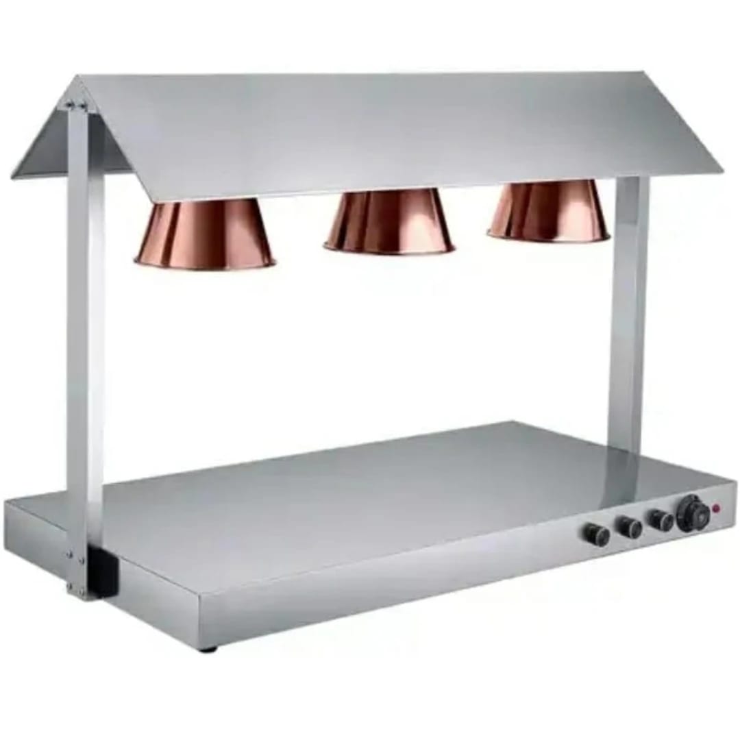 Electric Food Lamp Warmer - Triple Head | Top + Bottom Heating