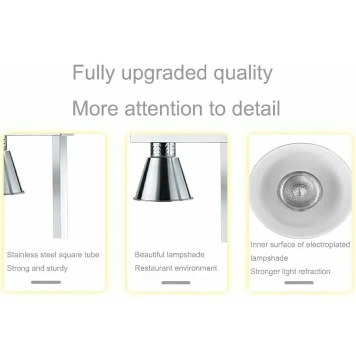 Electric Food Lamp Warmer - Triple Head | Top + Bottom Heating — view 7