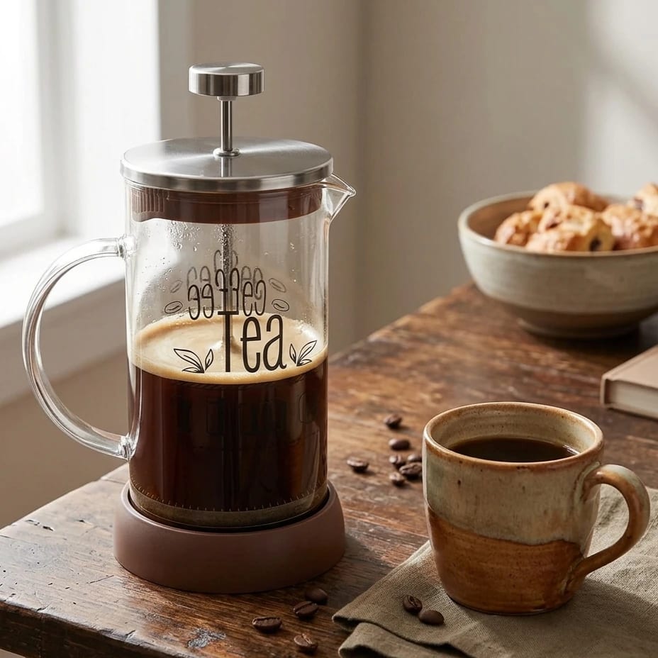 Tea/Coffee Plunger - Brown Base New Model — view 3