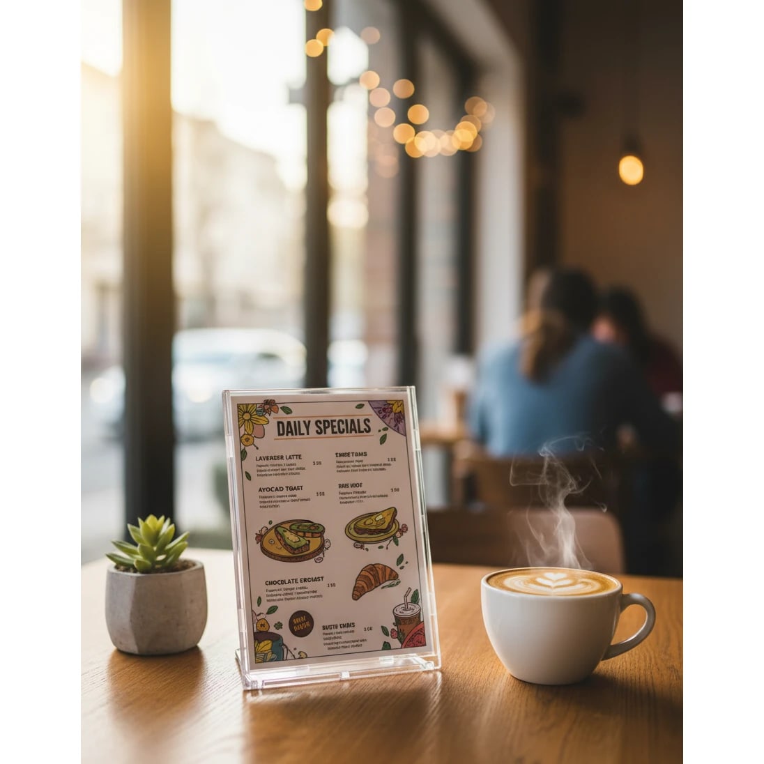 Acrylic L-Shaped Foldable Menu Display Stand — view 3