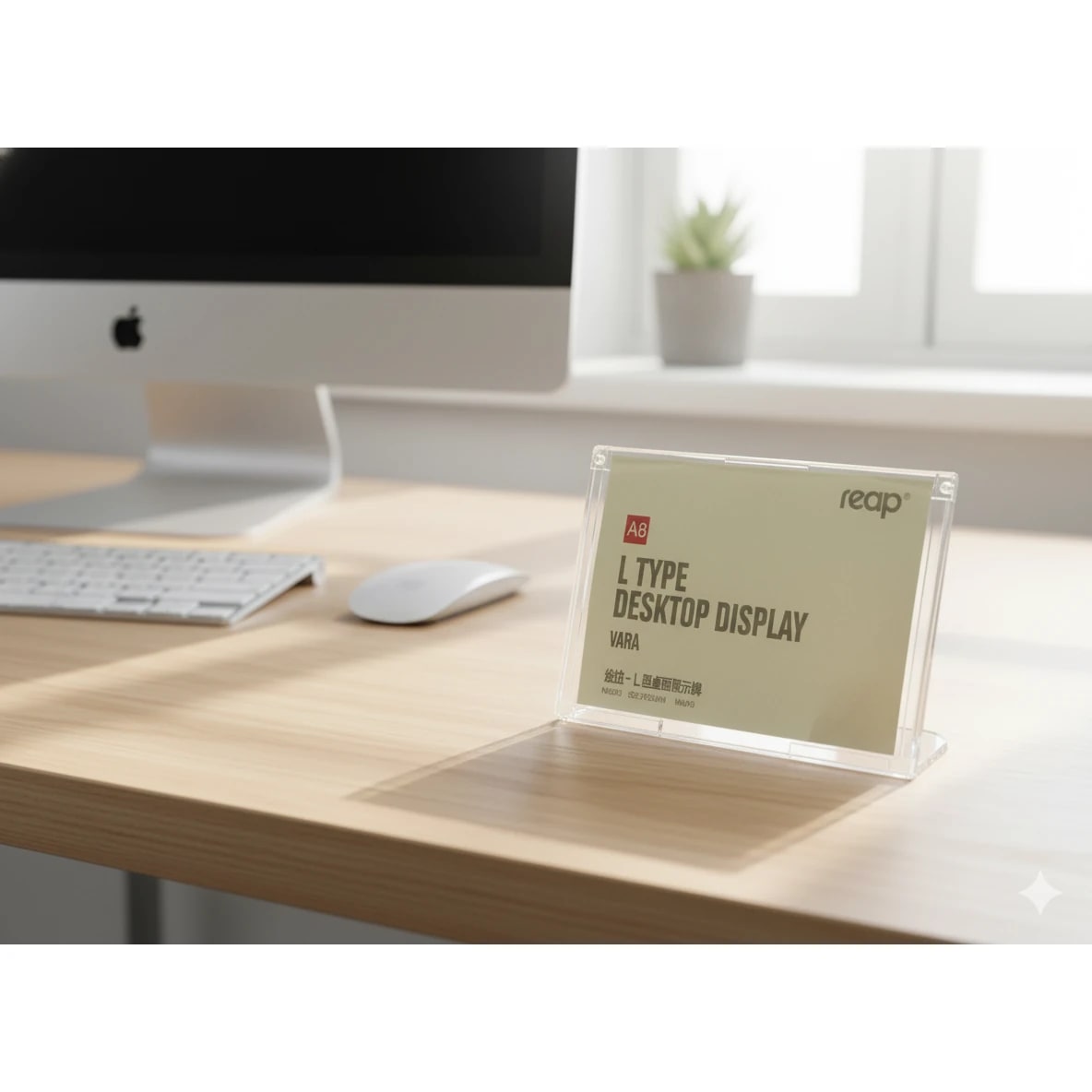 Acrylic L-Shaped Menu Display Stand — view 4