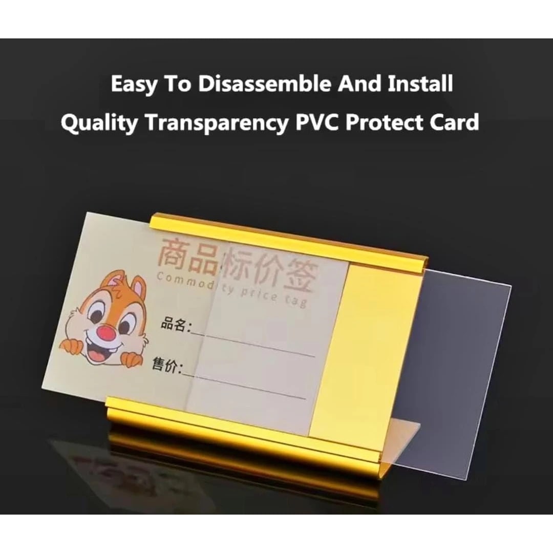 Gold L-Shaped Aluminium Card Holder - (Quantity - 20pcs) — view 4