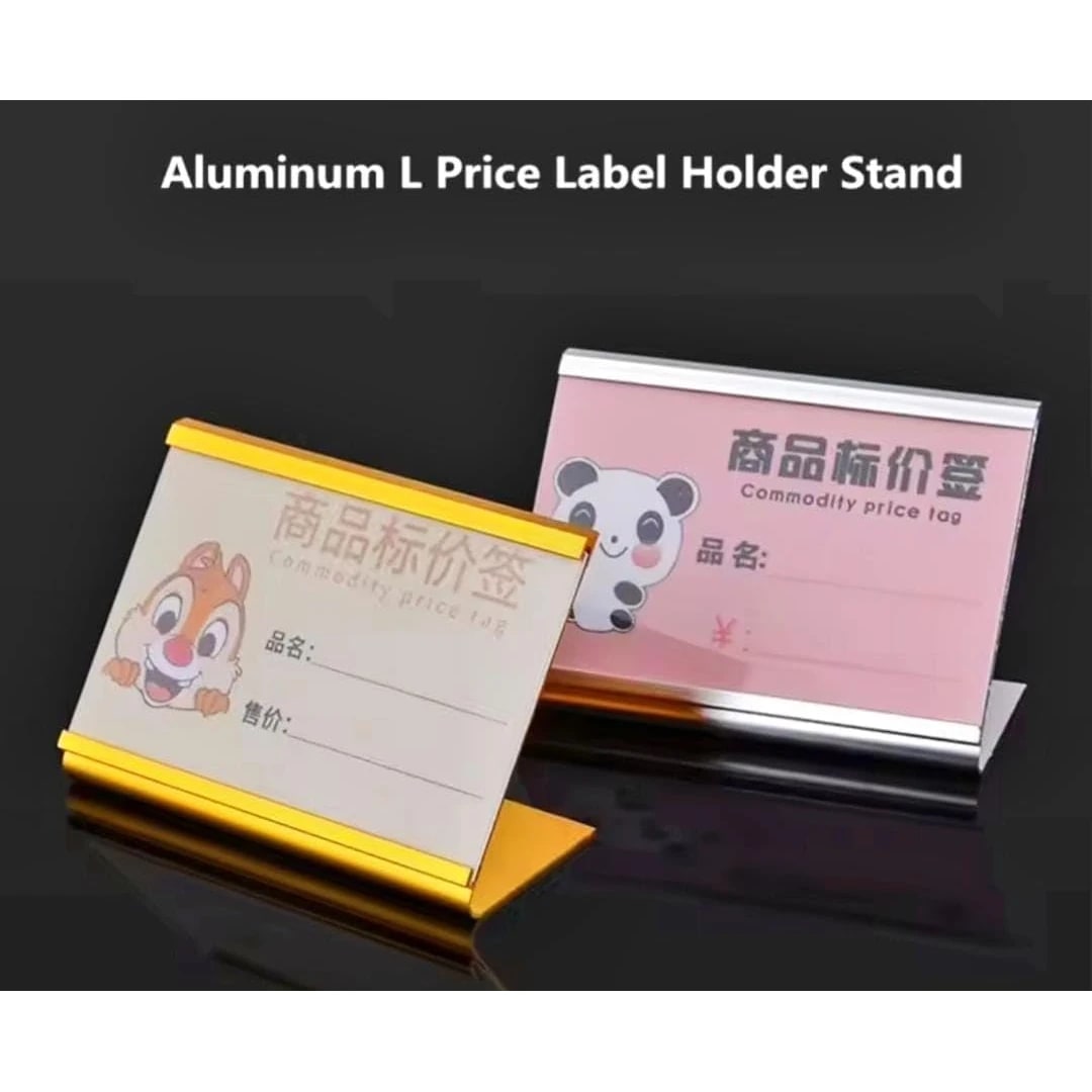 Gold L-Shaped Aluminium Card Holder - (Quantity - 20pcs) — view 5