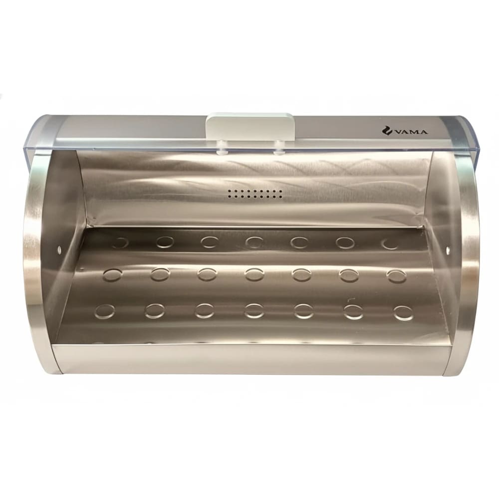 VAMA SS Rectangle Bread Box with Transparent Front Cover