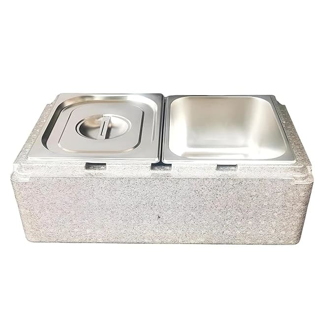 Foam Based Insulation Barrel - Rectangle | 2 Compartments (2 GN Pans of 1/2 150mm - 8.5L/Pan) — view 4