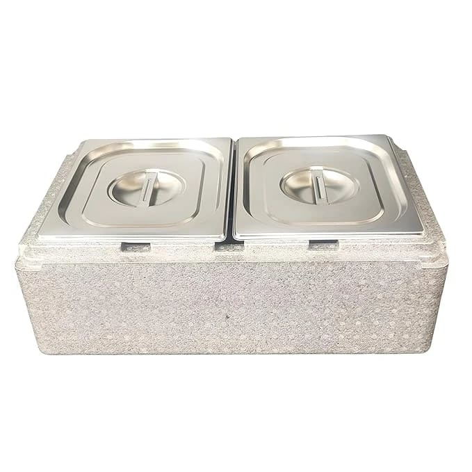 Foam Based Insulation Barrel - Rectangle | 2 Compartments (2 GN Pans of 1/2 150mm - 8.5L/Pan) — view 5