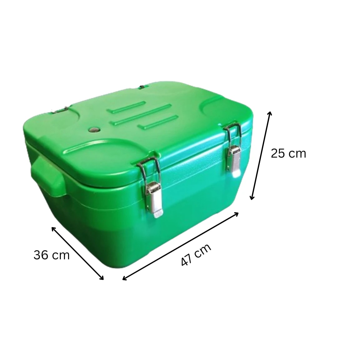 Plastic Insulation Barrel Hot/Cold - Rectangle | Without Tap | Green | 20L — view 2