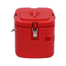 Plastic Insulation Barrel Hot/Cold - Square | Without Tap | Red | 10L