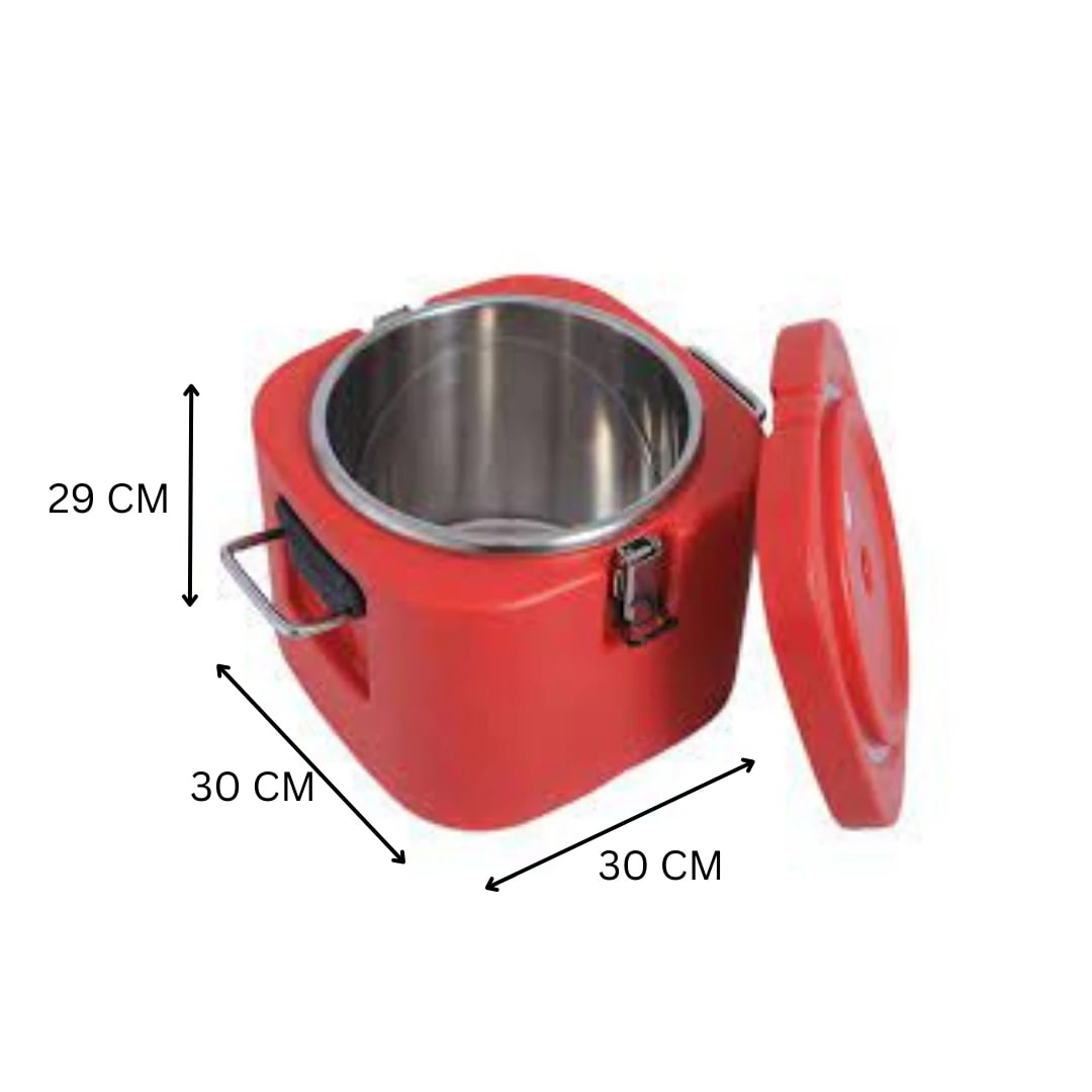 Plastic Insulation Barrel Hot/Cold - Square | Without Tap | Red | 10L — view 2
