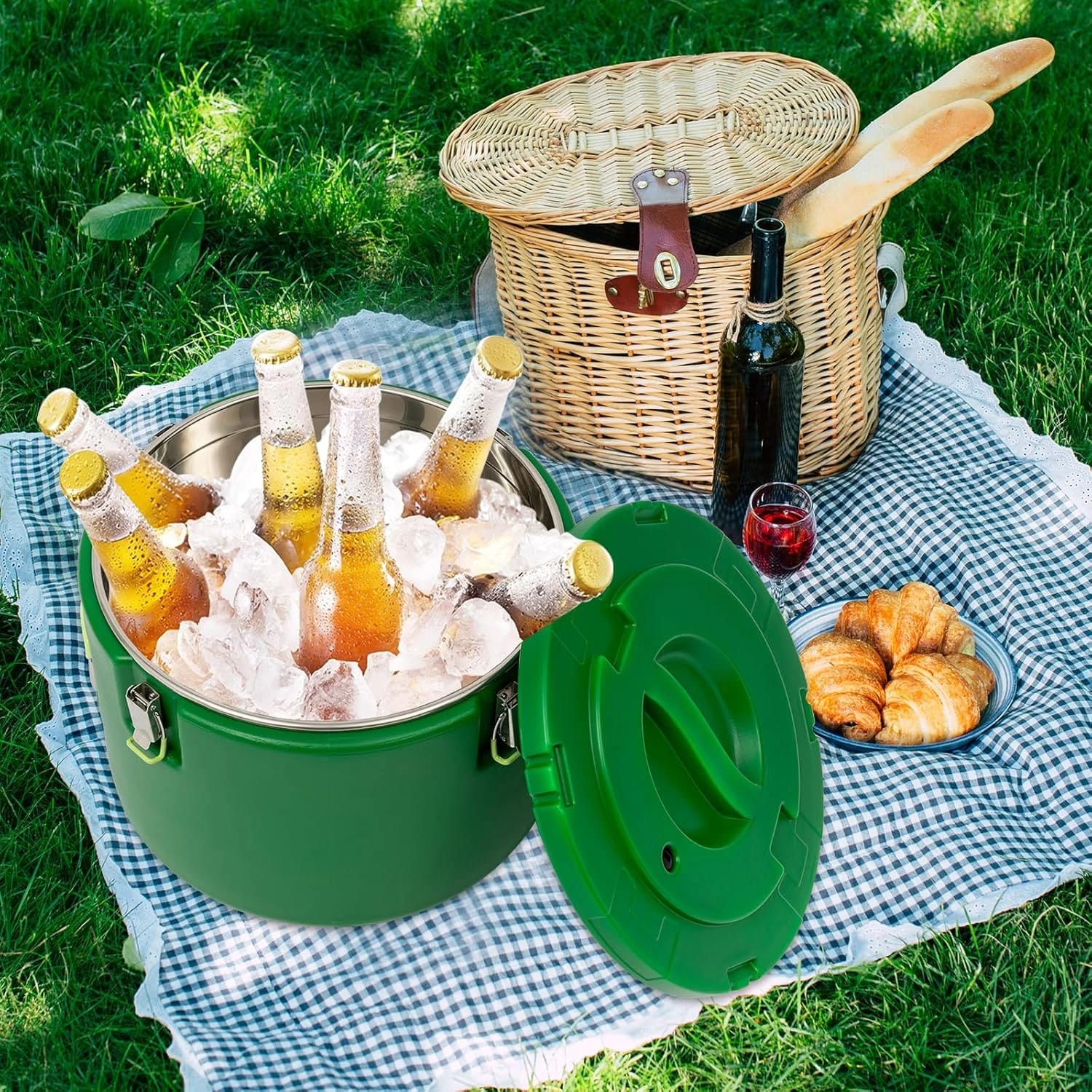 Plastic Insulation Barrel Hot/Cold - Round | Without Tap | Green — view 4