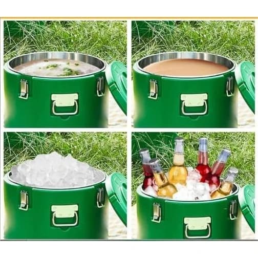 Plastic Insulation Barrel Hot/Cold - Round | Without Tap | Green — view 4
