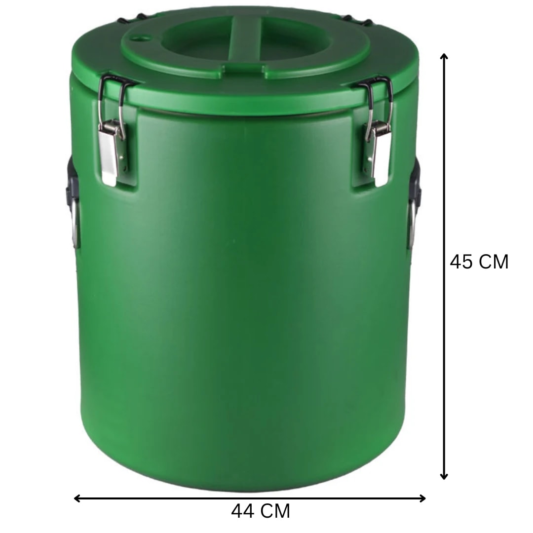 Plastic Insulation Barrel Hot/Cold - Round | Without Tap | Green — view 2