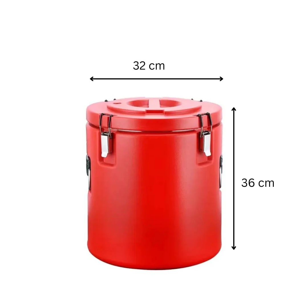 Plastic Insulation Barrel Hot/Cold - Round | Without Tap | Red — view 2