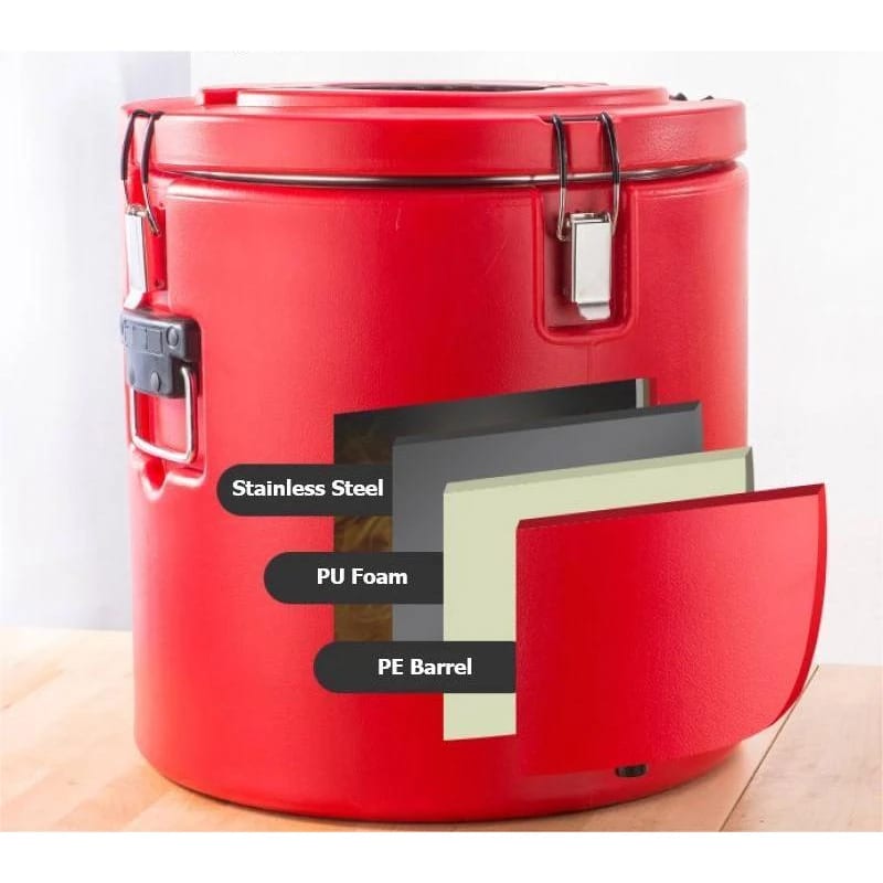 Plastic Insulation Barrel Hot/Cold - Round | Without Tap | Red — view 5
