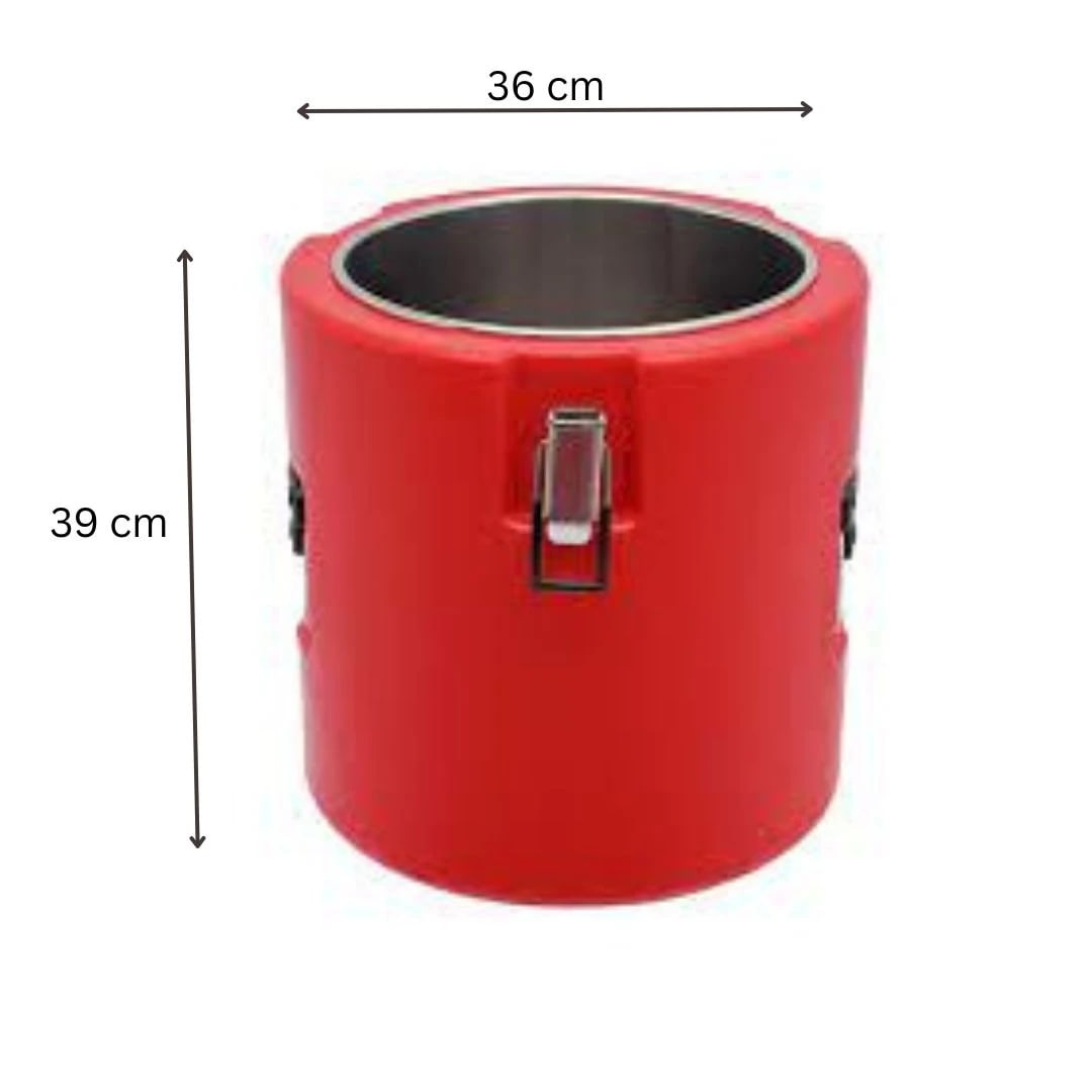 Plastic Insulation Barrel Hot/Cold - Round | Without Tap | Red — view 2