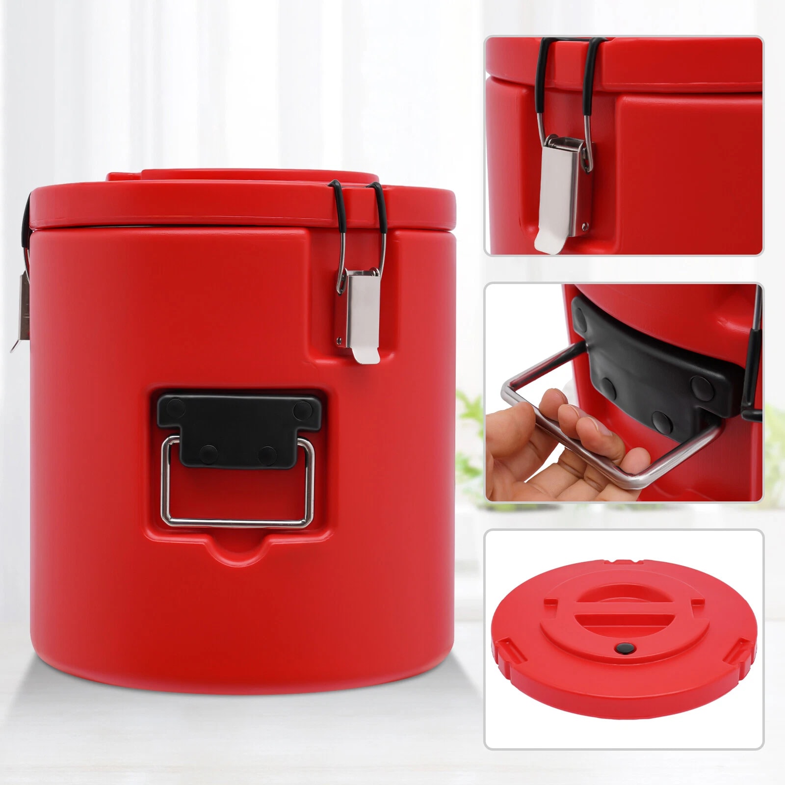 Plastic Insulation Barrel Hot/Cold - Round | Without Tap | Red — view 5